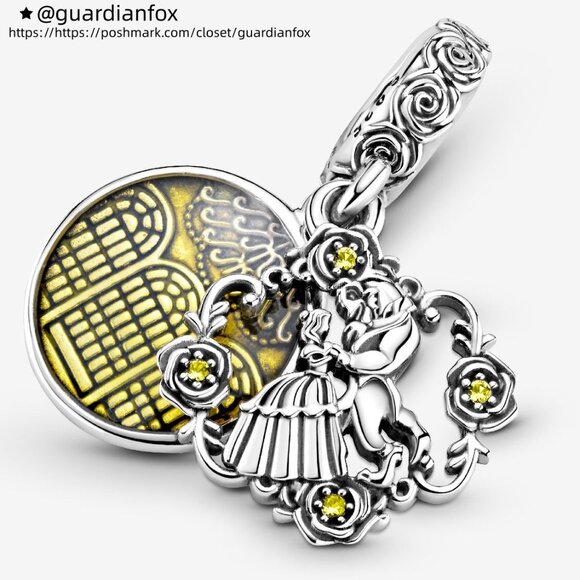 Pandora Disney Beauty and the Beast Dancing Dangle Charm - Picture 1 of 6